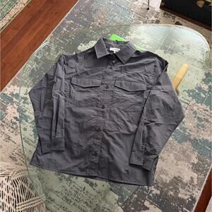 Faith Connexion Women's Grey Button Up Oversized Shirt Jacket